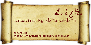 Latosinszky Ábrahám névjegykártya